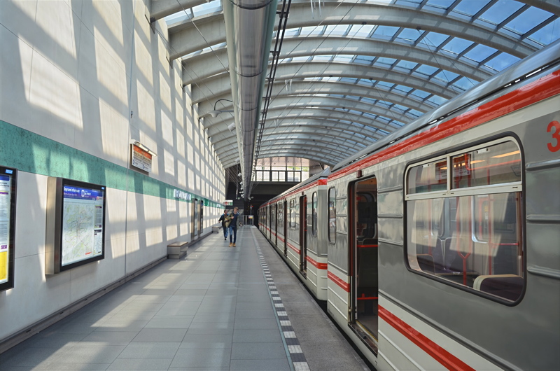 24 - The Nemocnice Motol metro station on Line A of the Prague Metro in the Czech Republic